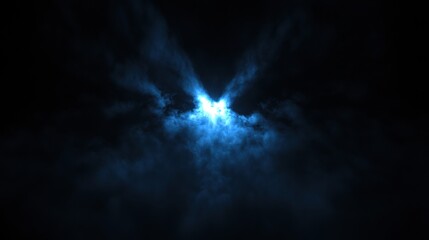 A Dark Blue Sky with a Bright Light