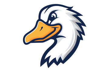 Majestic white goose head with golden beak evokes feelings of strength and resilience