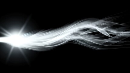 A digital illustration of a white, wavy line against a black background.