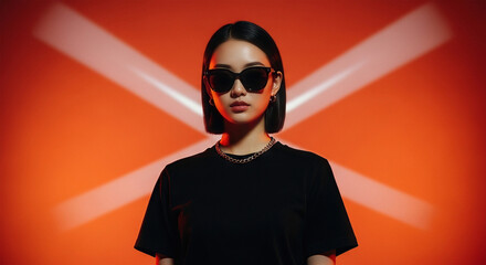 Bold fashion statement with striking colors and modern aesthetics in urban style