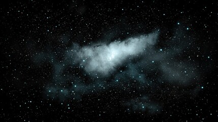 A starry night sky with a nebula in the center.