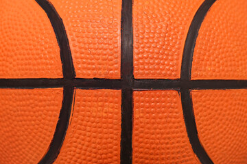 Fototapeta premium Ball for playing basketball game, closeup