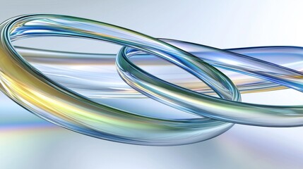 A digital illustration of three intertwined rings in various colors.