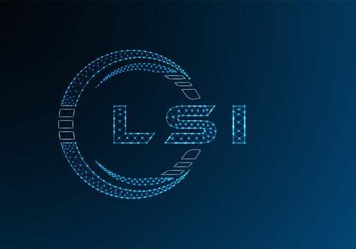 LSI low poly letter logo vector design. LSI lower poly logo design. Low poly logo.