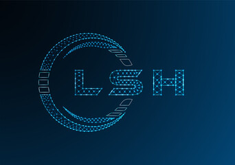 LSH low poly letter logo vector design. LSH lower poly logo design. Low poly logo.