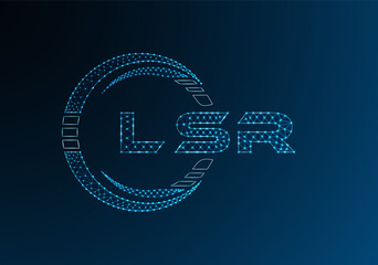 LSR low poly letter logo vector design. LSR lower poly logo design. Low poly logo.