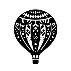 Fototapeta premium Hot air balloon silhouette , Hot air balloon vector