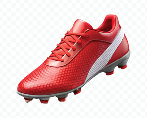 realistic 3d sport football shoe in different color style isolated on transparent background