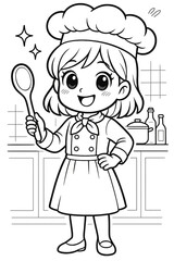 Adorable manga-style soldier boy coloring page. Crisp black-and-white line art perfect for kids’ printables, classroom worksheets, military career lessons, and clip-art craft projects.