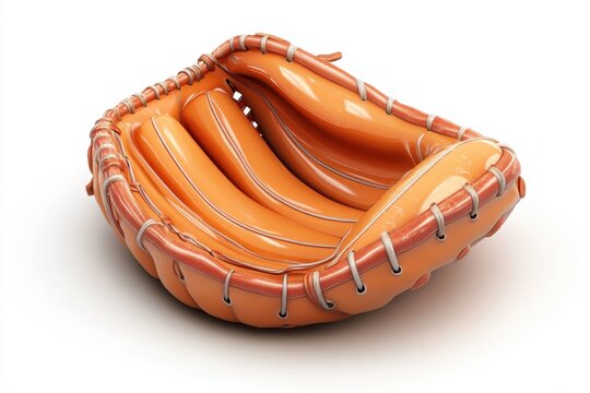 Catchers Mitt isolated in 3d cartoon character on white background