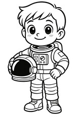 Adorable manga-style soldier boy coloring page. Crisp black-and-white line art perfect for kids’ printables, classroom worksheets, military career lessons, and clip-art craft projects.