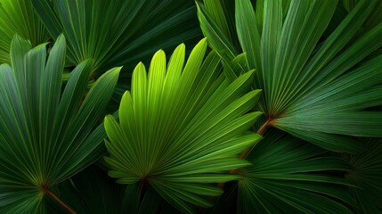 Fototapeta premium Lush Green Tropical Leaves Close Up