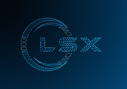 LSX low poly letter logo vector design. LSX lower poly logo design. Low poly logo.
