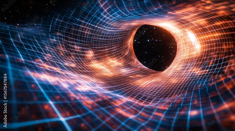 Sticker explore the depths of a cosmic phenomenon. this stunning visual of a black hole showcases vibrant co