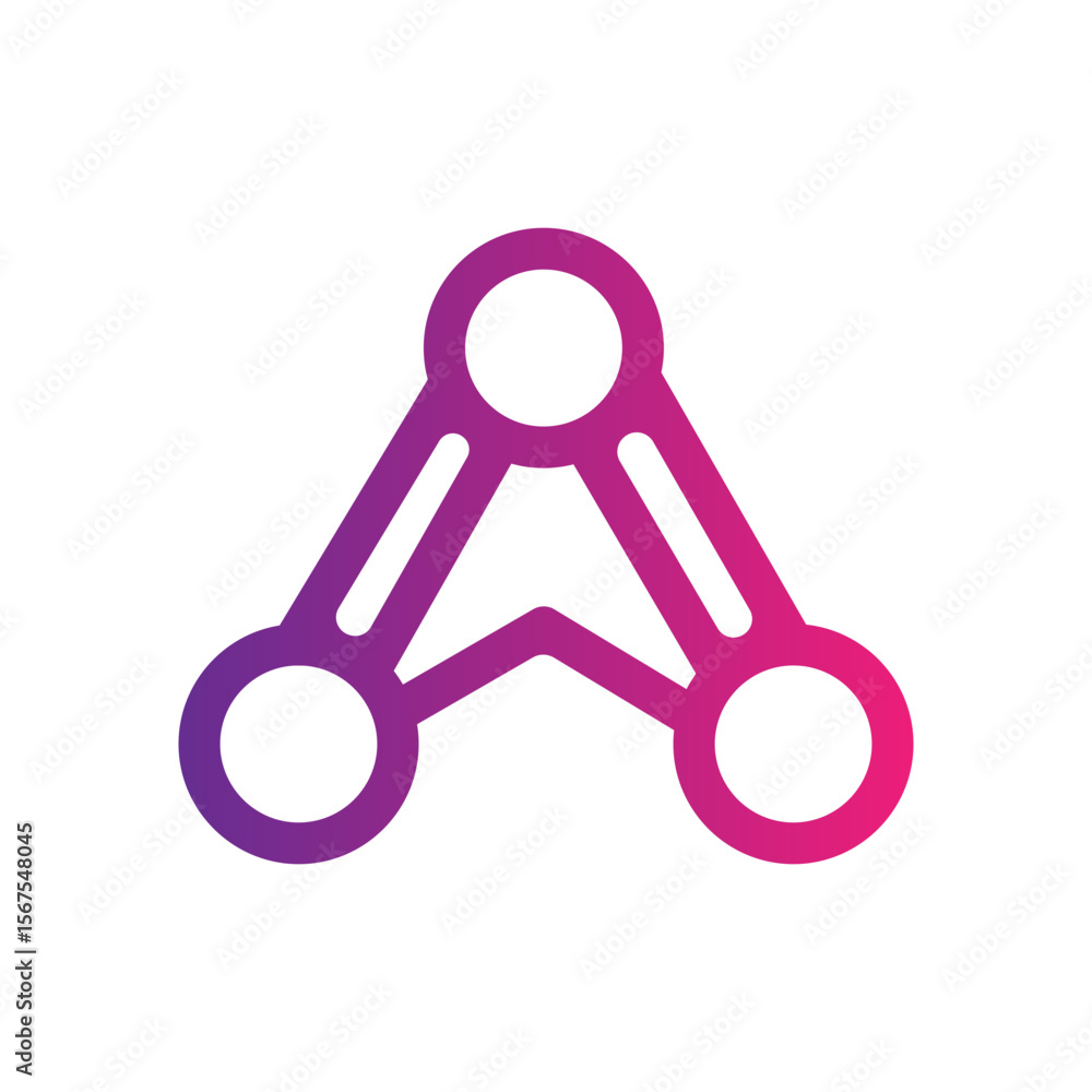 Poster abstract network design with gradient, perfect for logos or technology themes providing a modern and