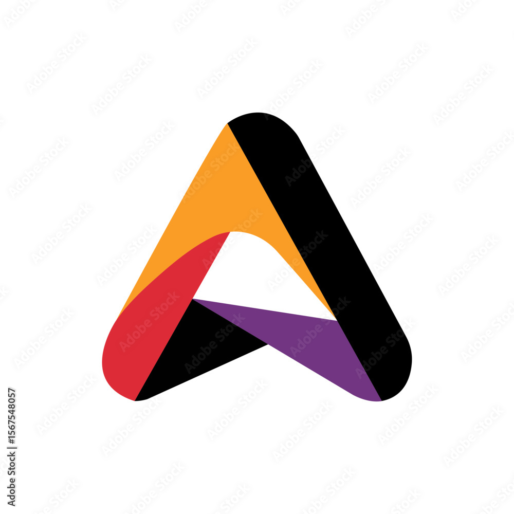 Fototapete dynamic colorful emblem suitable for branding design projects, featuring abstract shapes creating an