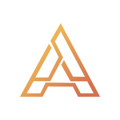 A golden gradient abstract design features a stylish letter A, perfect for modern logos or geometric graphic elements.