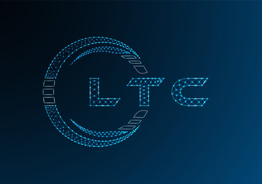 LTC low poly letter logo vector design. LTC lower poly logo design. Low poly logo.