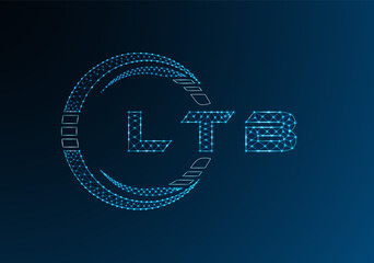 LTB low poly letter logo vector design. LTB lower poly logo design. Low poly logo.