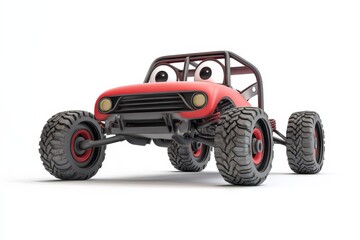 Chassis Frame isolated in 3d cartoon character on white background