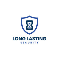 long lasting security logo design modern minimal concept durability sign