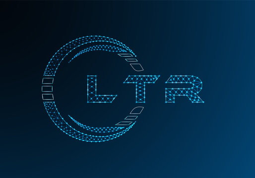 LTR low poly letter logo vector design. LTR lower poly logo design. Low poly logo.