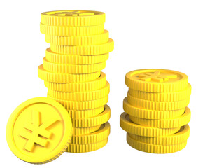 積み上げられたコイン　円