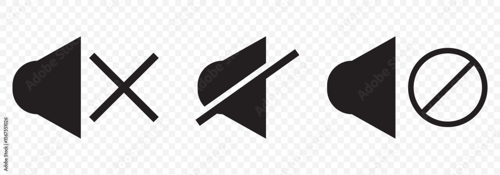 Poster an icon that increases and reduces the sound. icon showing the mute. a set of sound icons with diffe