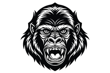 gorilla head vector logo