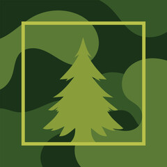Tree silhouette geometric background with abstract style vector illustration
