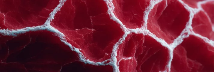 Fototapeten Crimson marble texture echoes lunar landscapes, whispering tales of Martian geology and abstract art celebrations on World Creativity Day © fotogurme