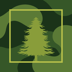Tree silhouette geometric background with abstract style vector illustration
