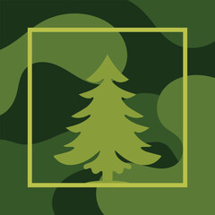 Tree silhouette geometric background with abstract style vector illustration
