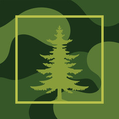 Tree silhouette geometric background with abstract style vector illustration
