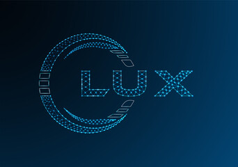 LUX low poly letter logo vector design. LUX lower poly logo design. Low poly logo.