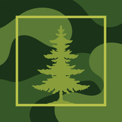Tree silhouette geometric background with abstract style vector illustration
