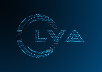 LVA low poly letter logo vector design. LVA lower poly logo design. Low poly logo.