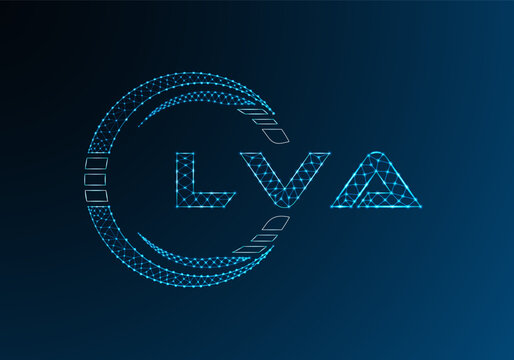 LVA low poly letter logo vector design. LVA lower poly logo design. Low poly logo.