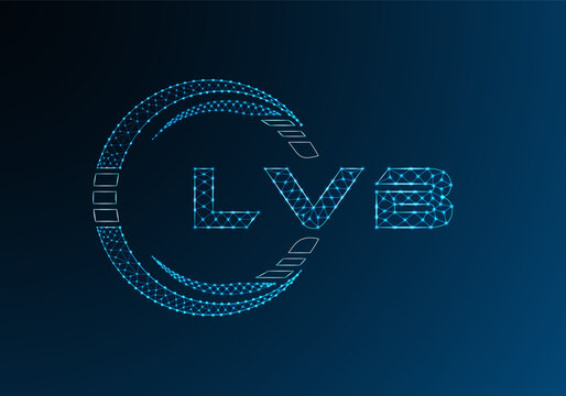 LVB low poly letter logo vector design. LVB lower poly logo design. Low poly logo.