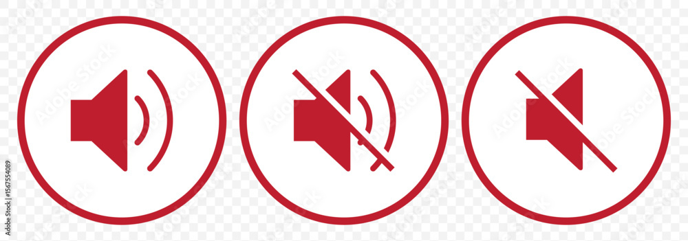 Poster volume icons. red sound volume plus icon. speaker sign. speaker icon set. volume icon vector. loudsp