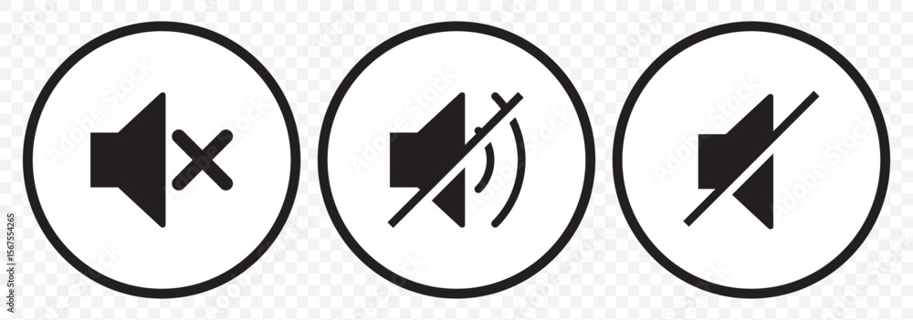 Poster sound on off icons vector in line style . sound volume and mute icon. volume allow and volume prohib