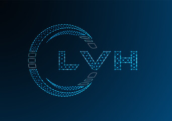 LVH low poly letter logo vector design. LVH lower poly logo design. Low poly logo.