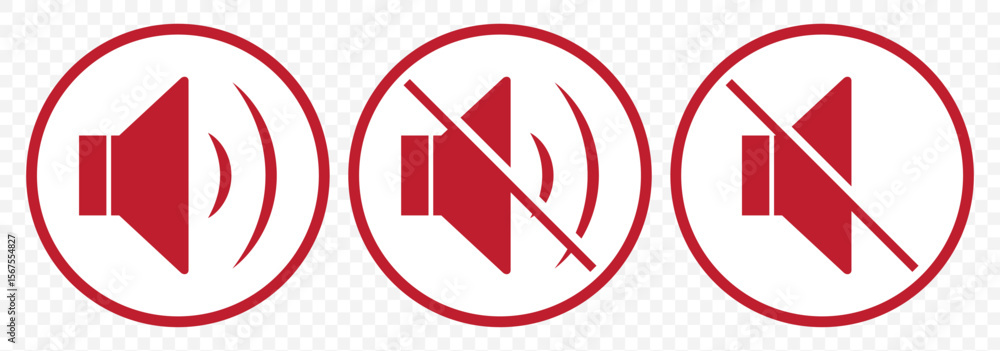 Poster volume icons. red sound volume plus icon. speaker sign. speaker icon set. volume icon vector. loudsp