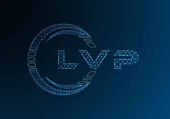 LVP low poly letter logo vector design. LVP lower poly logo design. Low poly logo.
