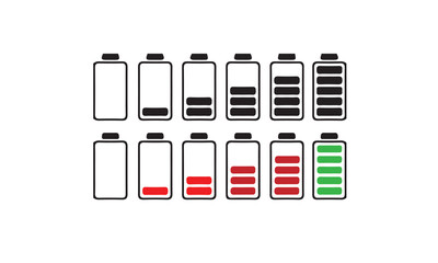 Battery level icon set