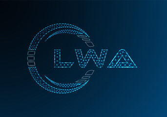 LWA low poly letter logo vector design. LWA lower poly logo design. Low poly logo.