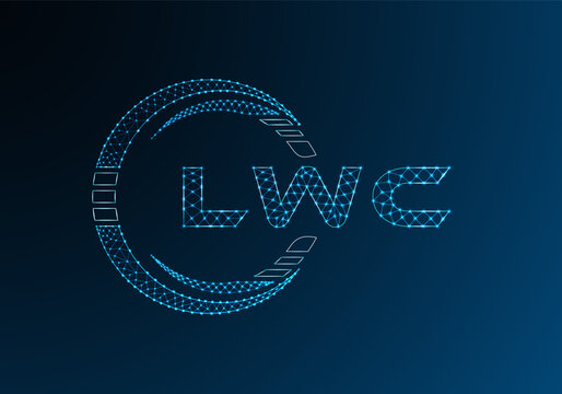 LWC low poly letter logo vector design. LWC lower poly logo design. Low poly logo.