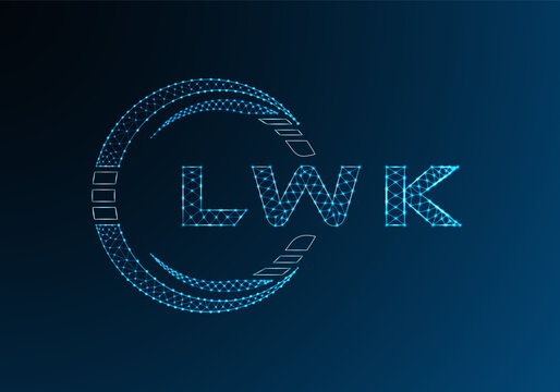 LWK low poly letter logo vector design. LWK lower poly logo design. Low poly logo.