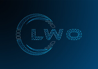LWO low poly letter logo vector design. LWO lower poly logo design. Low poly logo.