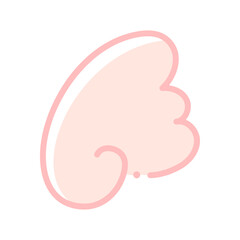 ピンク色の天使の羽の線画イラスト素材 - シンプルでポップなゆめかわ系の翼のデコレーション © Spica